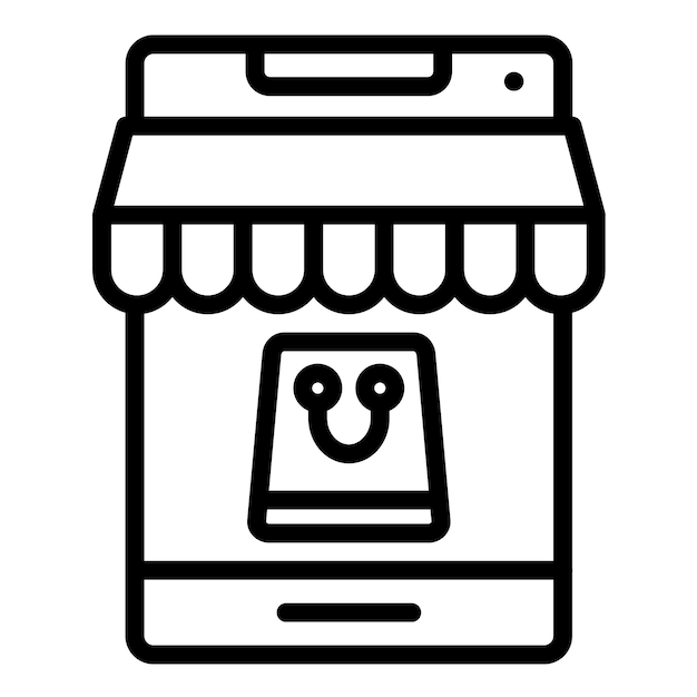 Vector diseño vectorial del estilo del icono de la tienda en línea