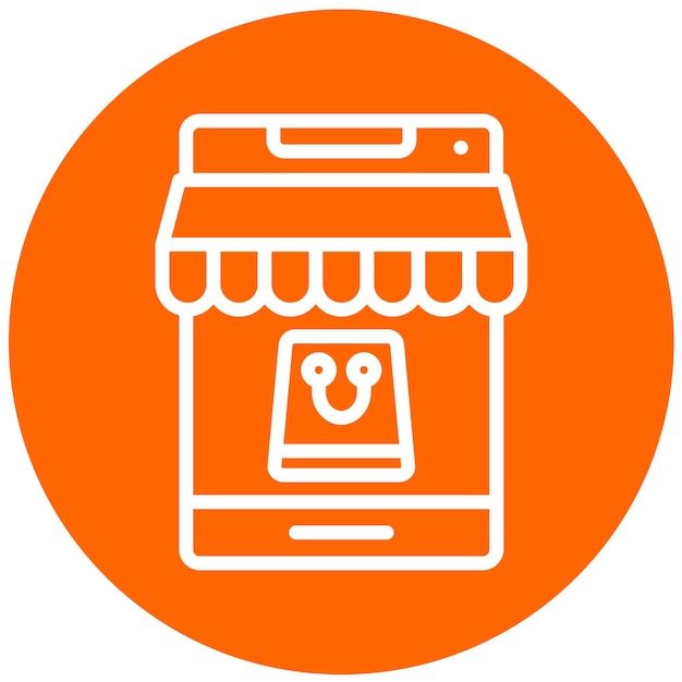 Diseño vectorial del estilo del icono de la tienda en línea