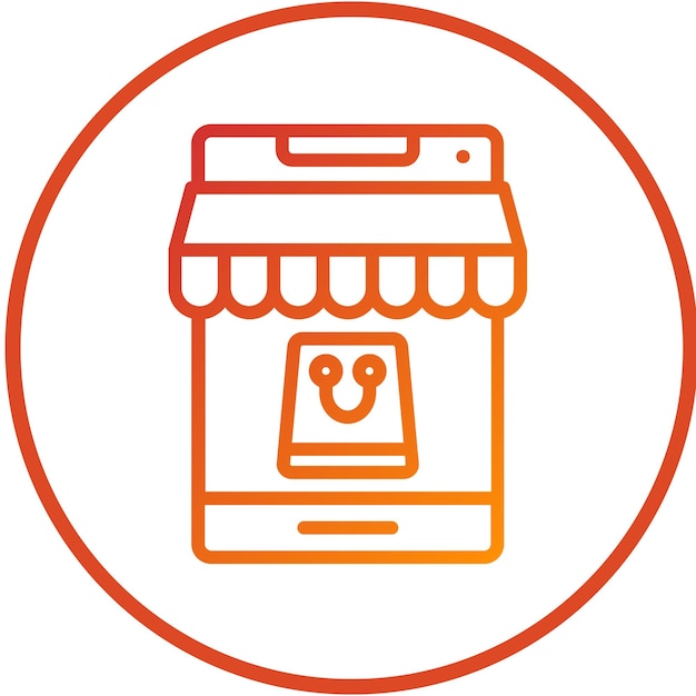 Diseño vectorial del estilo del icono de la tienda en línea