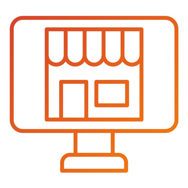 Diseño vectorial Estilo de icono de la tienda en línea