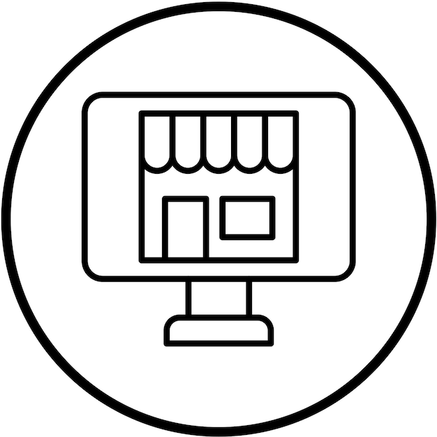 Diseño vectorial Estilo de icono de la tienda en línea