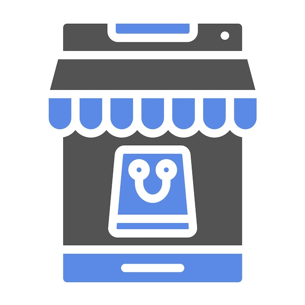 Diseño vectorial del estilo del icono de la tienda en línea