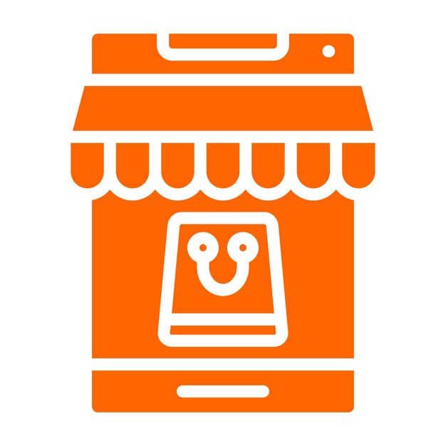 Diseño vectorial del estilo del icono de la tienda en línea
