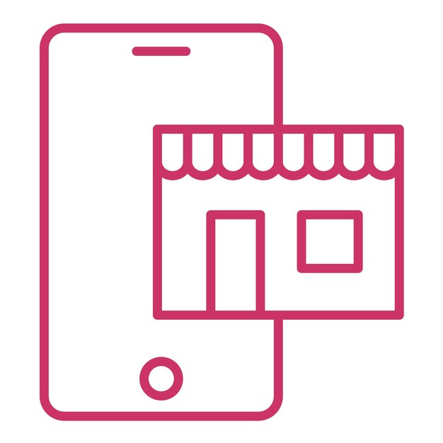 Diseño vectorial Estilo de icono de la tienda en línea