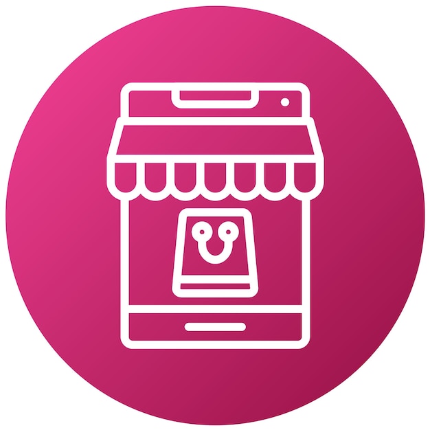 Diseño vectorial del estilo del icono de la tienda en línea