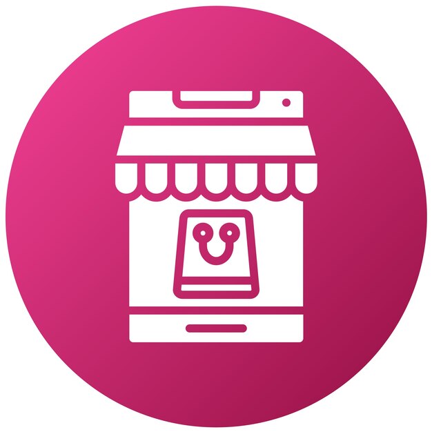Diseño vectorial del estilo del icono de la tienda en línea
