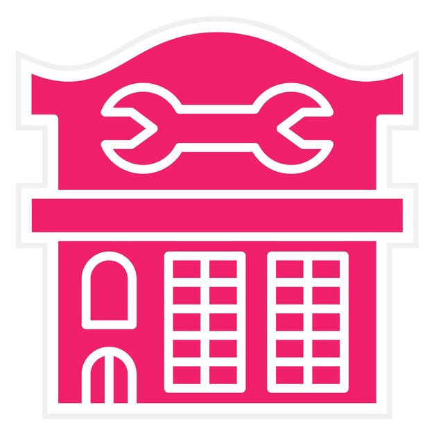 Diseño vectorial Estilo de icono de la tienda mecánica