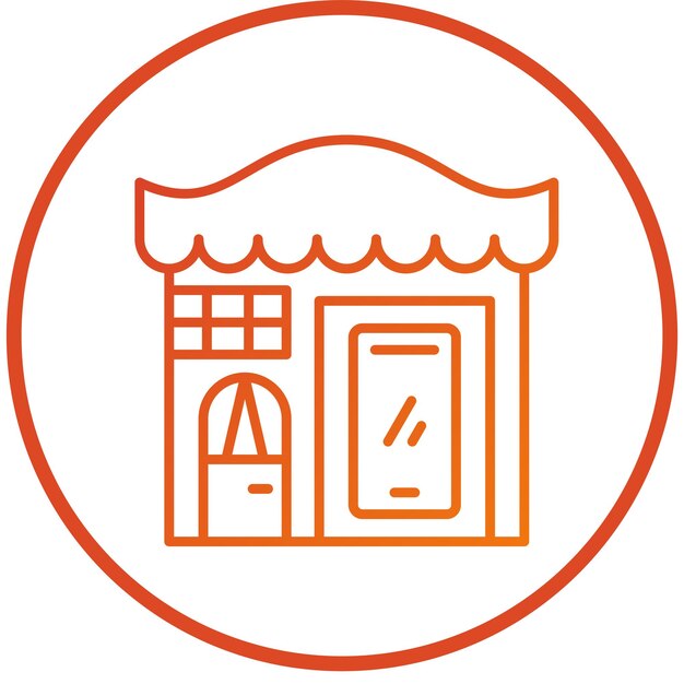 Diseño vectorial Estilo del icono de la tienda móvil