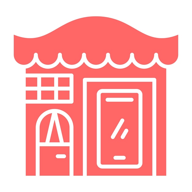 Diseño vectorial Estilo del icono de la tienda móvil