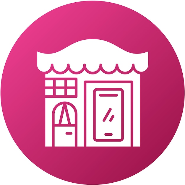 Diseño vectorial Estilo del icono de la tienda móvil