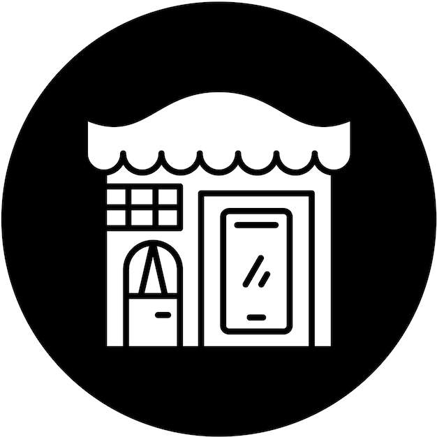 Diseño vectorial Estilo del icono de la tienda móvil