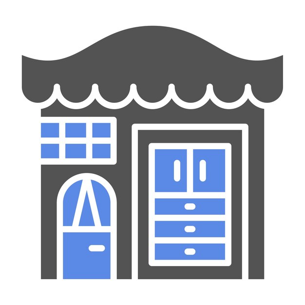 Diseño vectorial Estilo del icono de la tienda de muebles