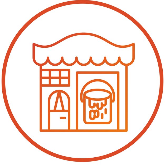 Diseño vectorial Estilo de icono de la tienda de pintura