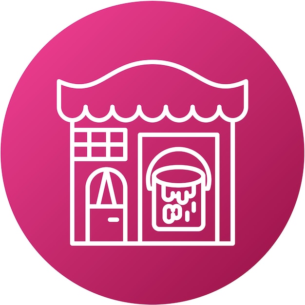 Diseño vectorial Estilo de icono de la tienda de pintura