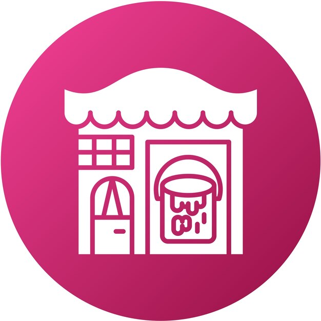 Diseño vectorial Estilo de icono de la tienda de pintura