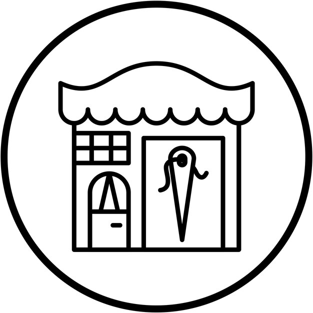 Diseño vectorial Estilo del icono de la tienda de sastre