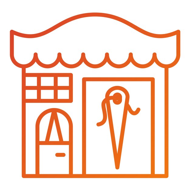 Diseño vectorial Estilo del icono de la tienda de sastre