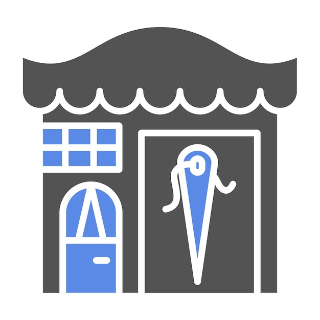 Diseño vectorial Estilo del icono de la tienda de sastre