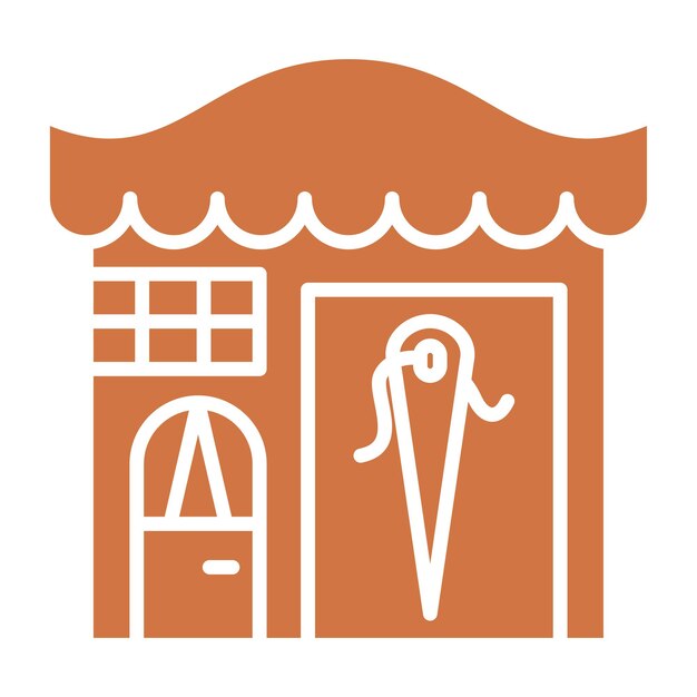 Diseño vectorial Estilo del icono de la tienda de sastre