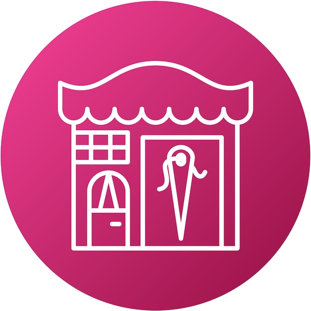 Diseño vectorial Estilo del icono de la tienda de sastre