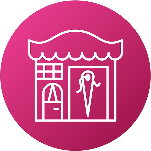 Diseño vectorial estilo del icono de la tienda de sastre