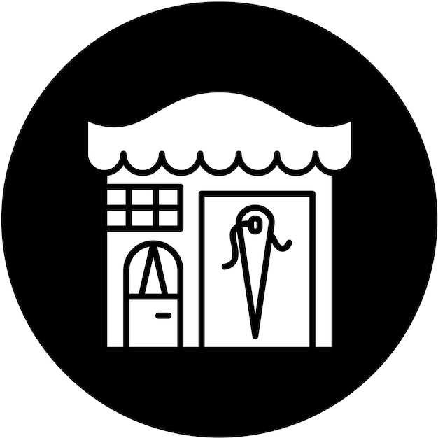 Diseño vectorial Estilo del icono de la tienda de sastre