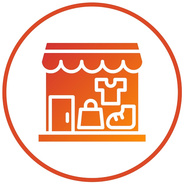 Diseño vectorial Estilo del icono de la tienda de segunda mano