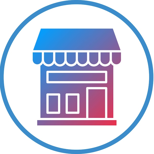 Diseño vectorial Estilo del icono de la tienda
