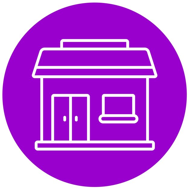 Diseño vectorial estilo del icono de la tienda