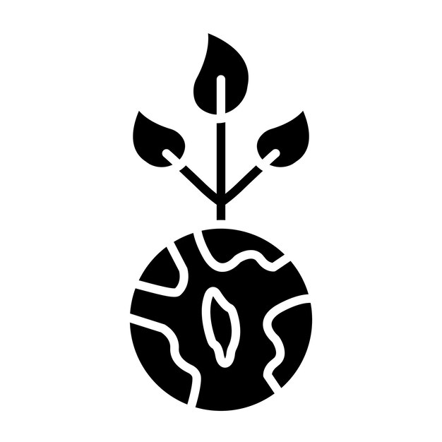 Diseño vectorial Estilo del icono de la Tierra Verde