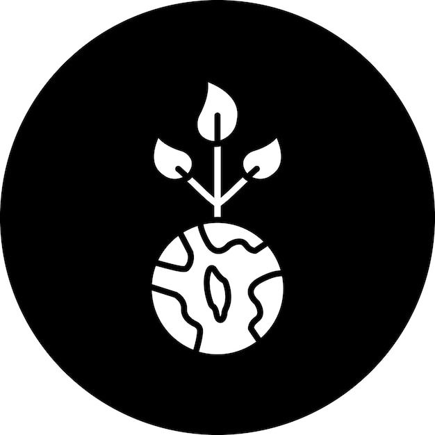 Diseño vectorial Estilo del icono de la Tierra Verde