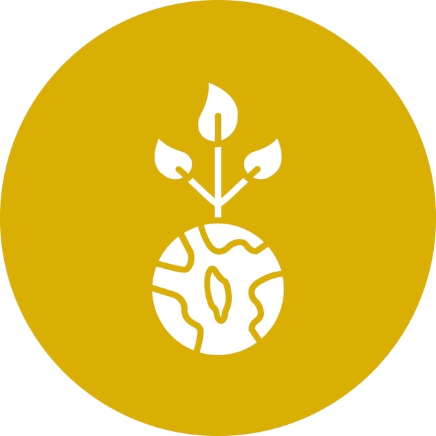 Diseño vectorial Estilo del icono de la Tierra Verde