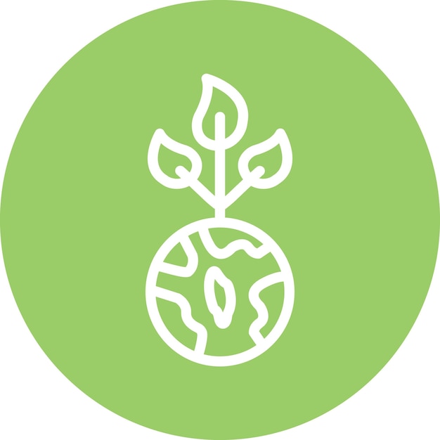 Diseño vectorial Estilo del icono de la Tierra Verde