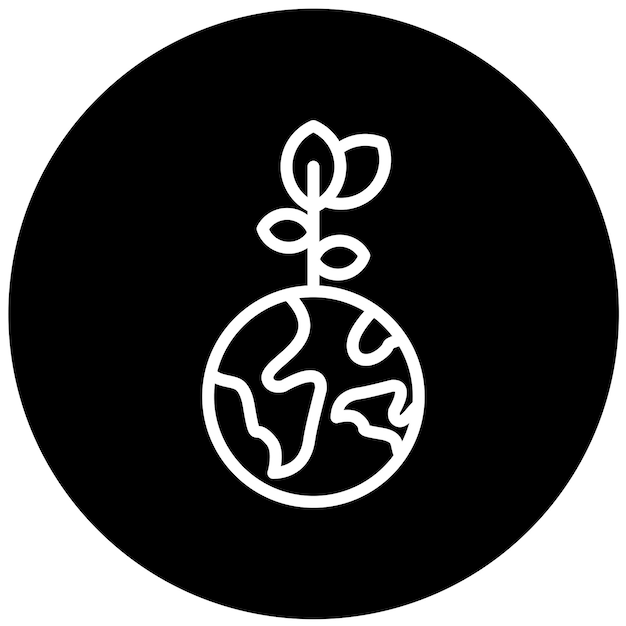 Diseño vectorial Estilo del icono de la Tierra Verde