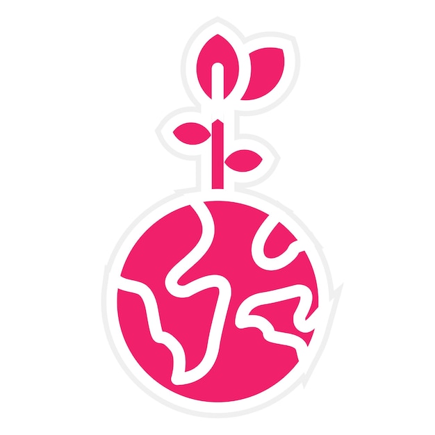 Diseño vectorial Estilo del icono de la Tierra Verde