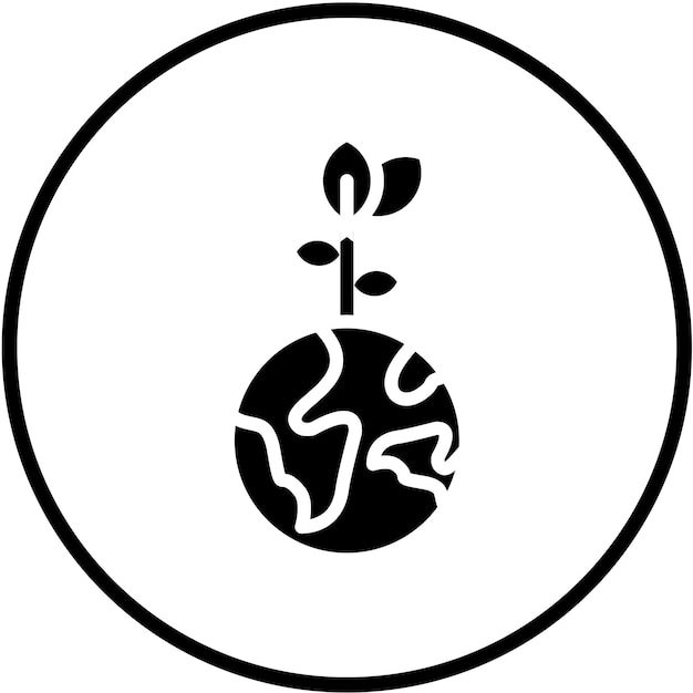 Diseño vectorial Estilo del icono de la Tierra Verde