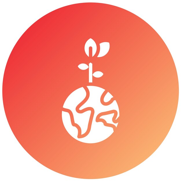 Diseño vectorial Estilo del icono de la Tierra Verde