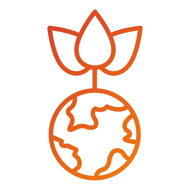 Diseño vectorial Estilo del icono de la Tierra Verde