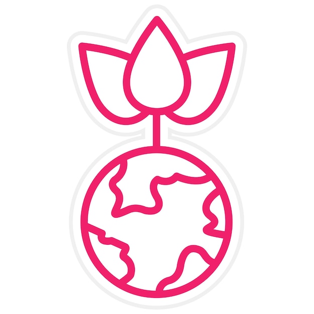 Diseño vectorial Estilo del icono de la Tierra Verde