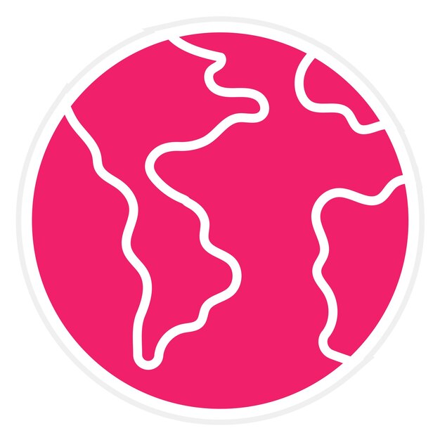 Diseño vectorial del estilo del icono de la Tierra