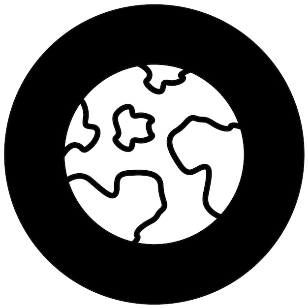 Diseño vectorial del estilo del icono de la Tierra