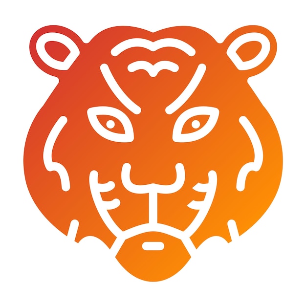 Diseño vectorial Estilo del icono del tigre