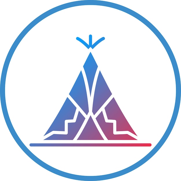 Diseño vectorial Estilo de icono de Tipi del desierto