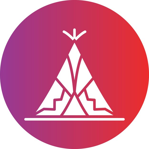 Diseño vectorial Estilo de icono de Tipi del desierto