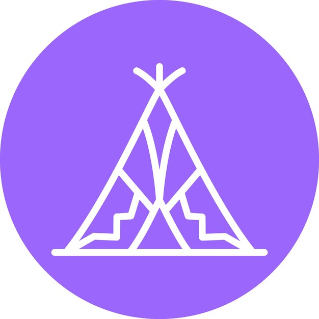 Diseño vectorial Estilo de icono de Tipi del desierto