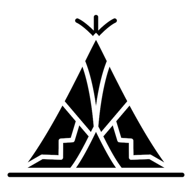 Diseño vectorial Estilo de icono de Tipi del desierto