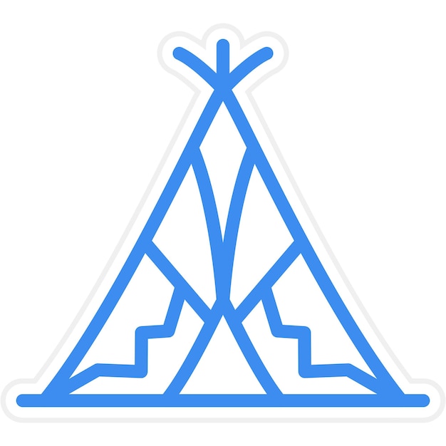 Diseño vectorial Estilo de icono de Tipi del desierto