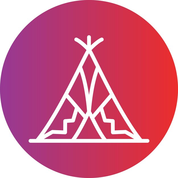 Diseño vectorial Estilo de icono de Tipi del desierto