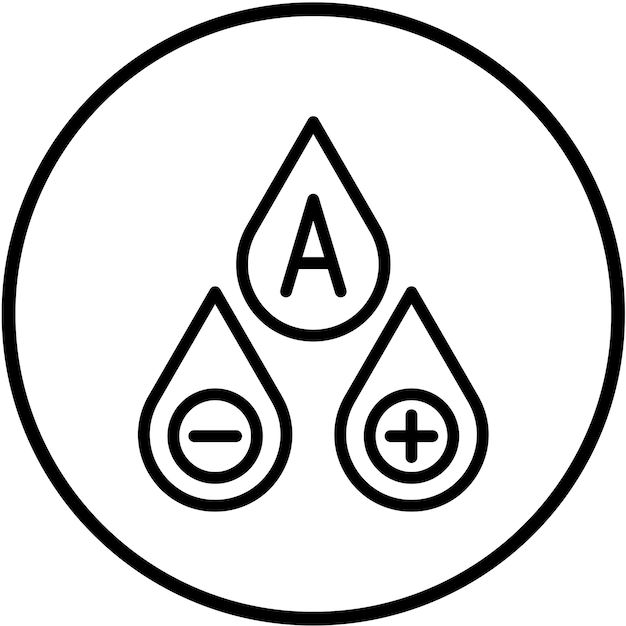 Diseño vectorial Estilo del icono del tipo sanguíneo