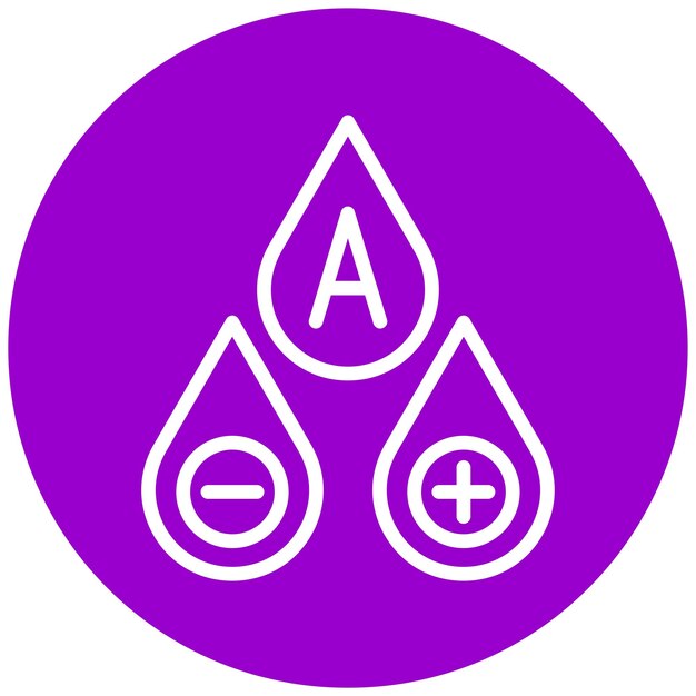 Diseño vectorial Estilo del icono del tipo sanguíneo